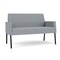 Lesro Mystic Lounge Reception Loveseat, Black, RS Fog Upholstery ML1501 - alternate 1
